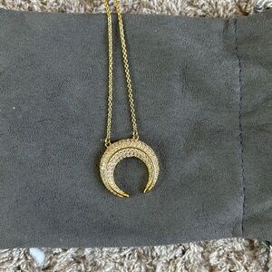 Uncommon James rhinestone crested moon necklace